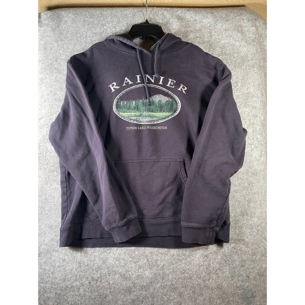 Cotton On Rainier Tipsoo Lake Washington Graphic Hoodie‎ Faded Black XL